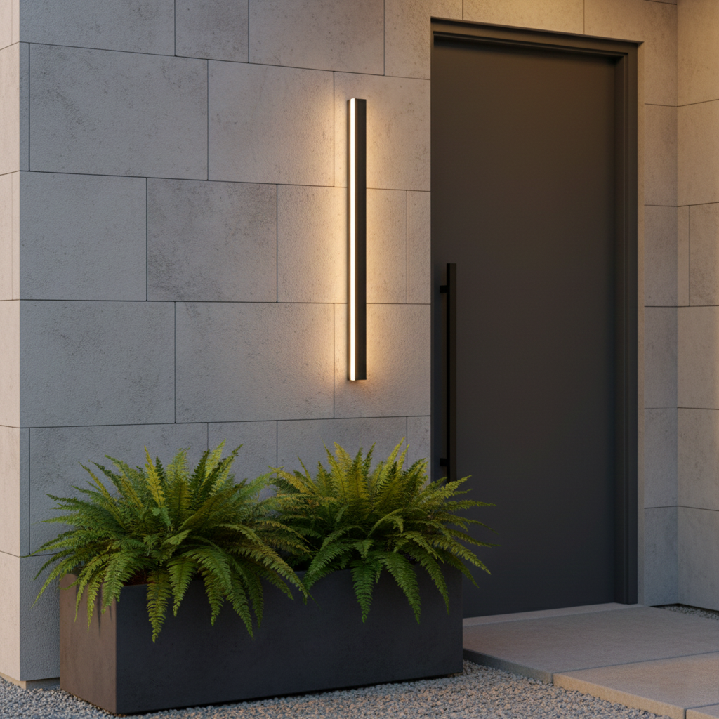 Orvex – Applique murale extérieure linéaire minimaliste à bord lisse