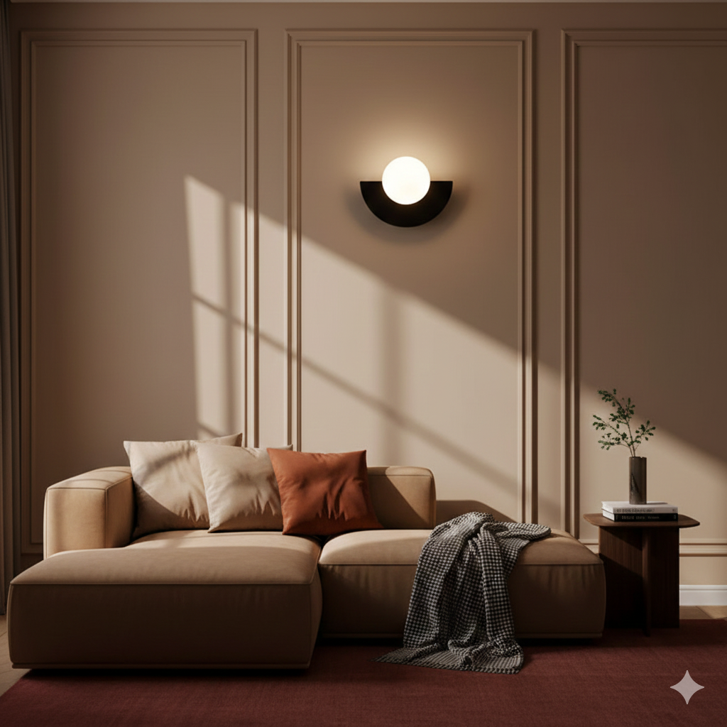 Doniar – Applique da parete a globo in vetro moderno minimalista con LED, 1 luce