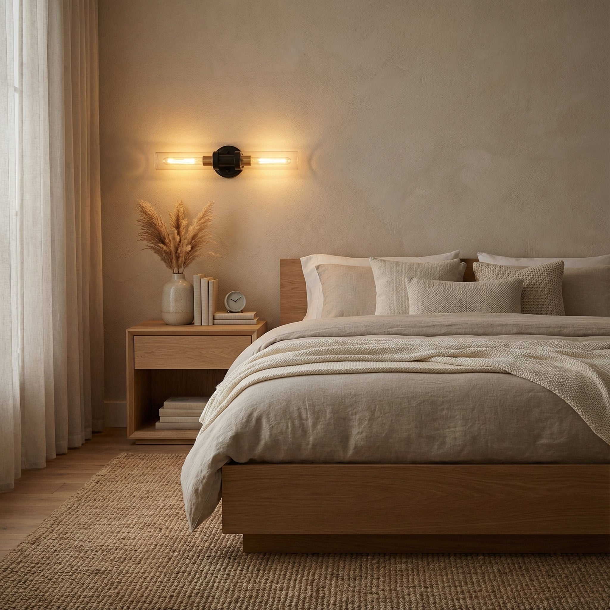 Averelle – Lampada da parete moderna a doppio tubo in vetro