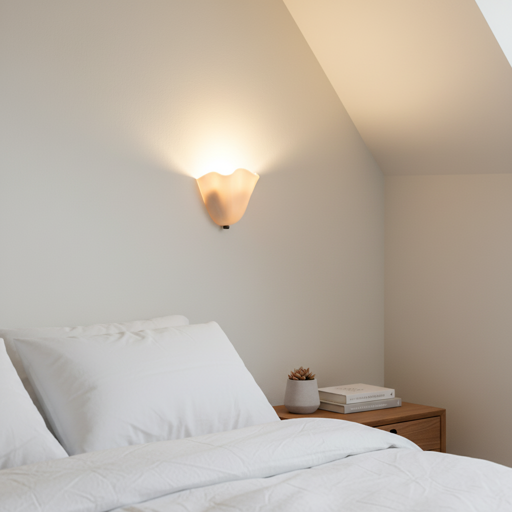 Virelli - Régi színes üveg szoknyás kagyló falilámpa