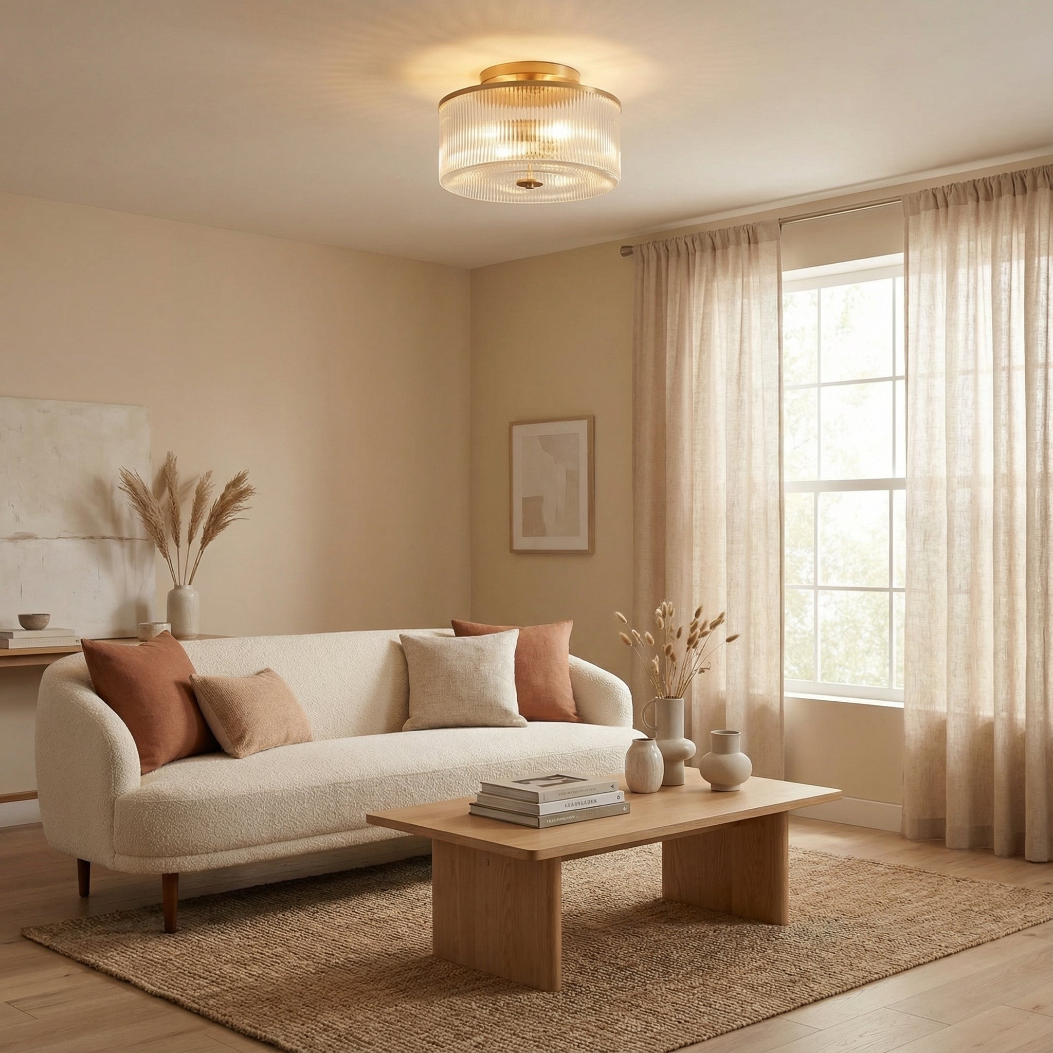 Lorienneva – Lampada da soffitto in vetro a righe rustica