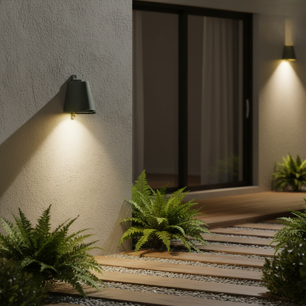 Brontis - Lámpara de Pared Exterior Industrial de Metal en Forma de Campana, Impermeable IP65