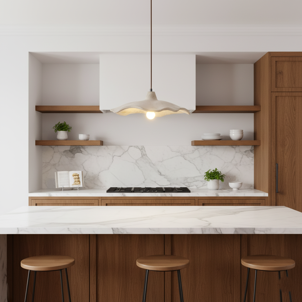 Bravari - Suspension en ciment en forme de fleur nordique Wabi-Sabi