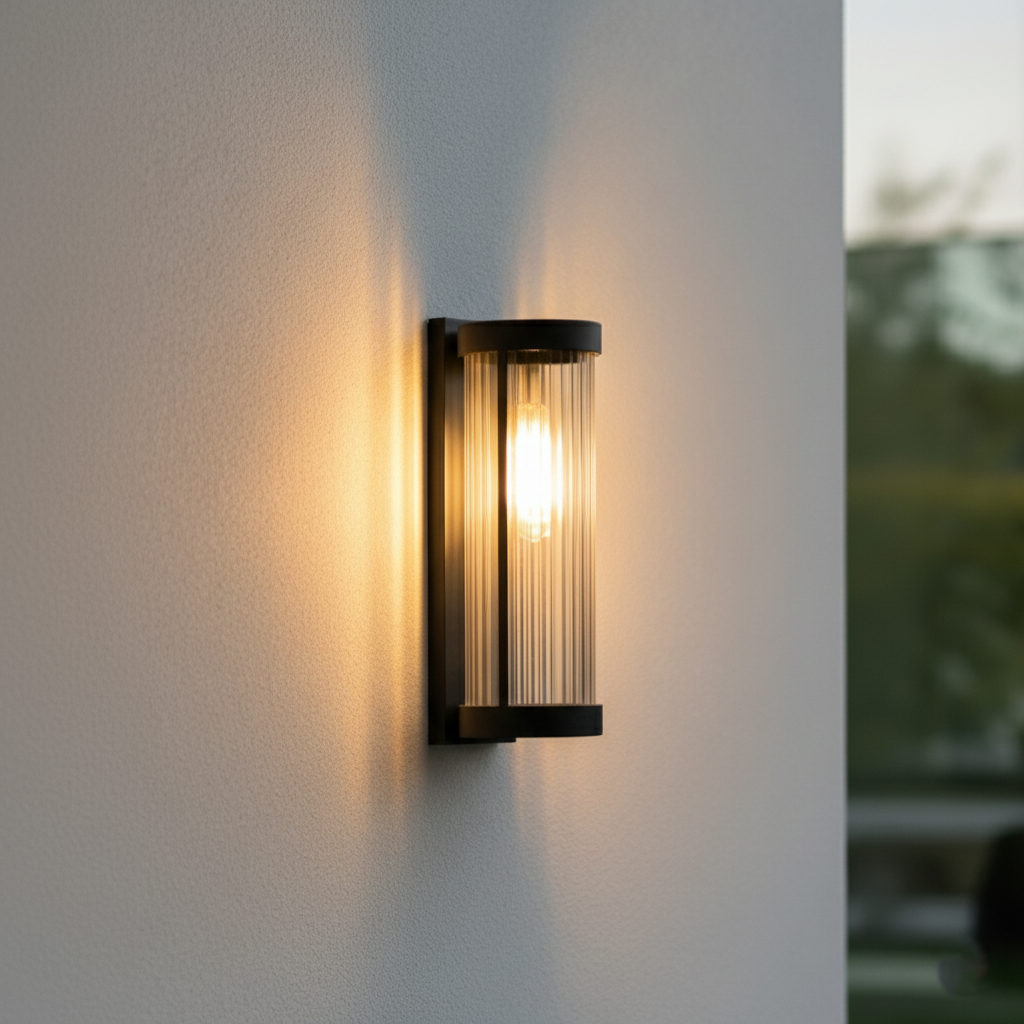 Solvane - Moderne cylindrisk metal- og glasudendørs solcelle IP65 vandtæt lys