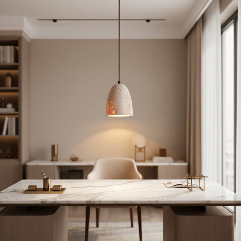 Noorik – Lámpara colgante minimalista de travertino