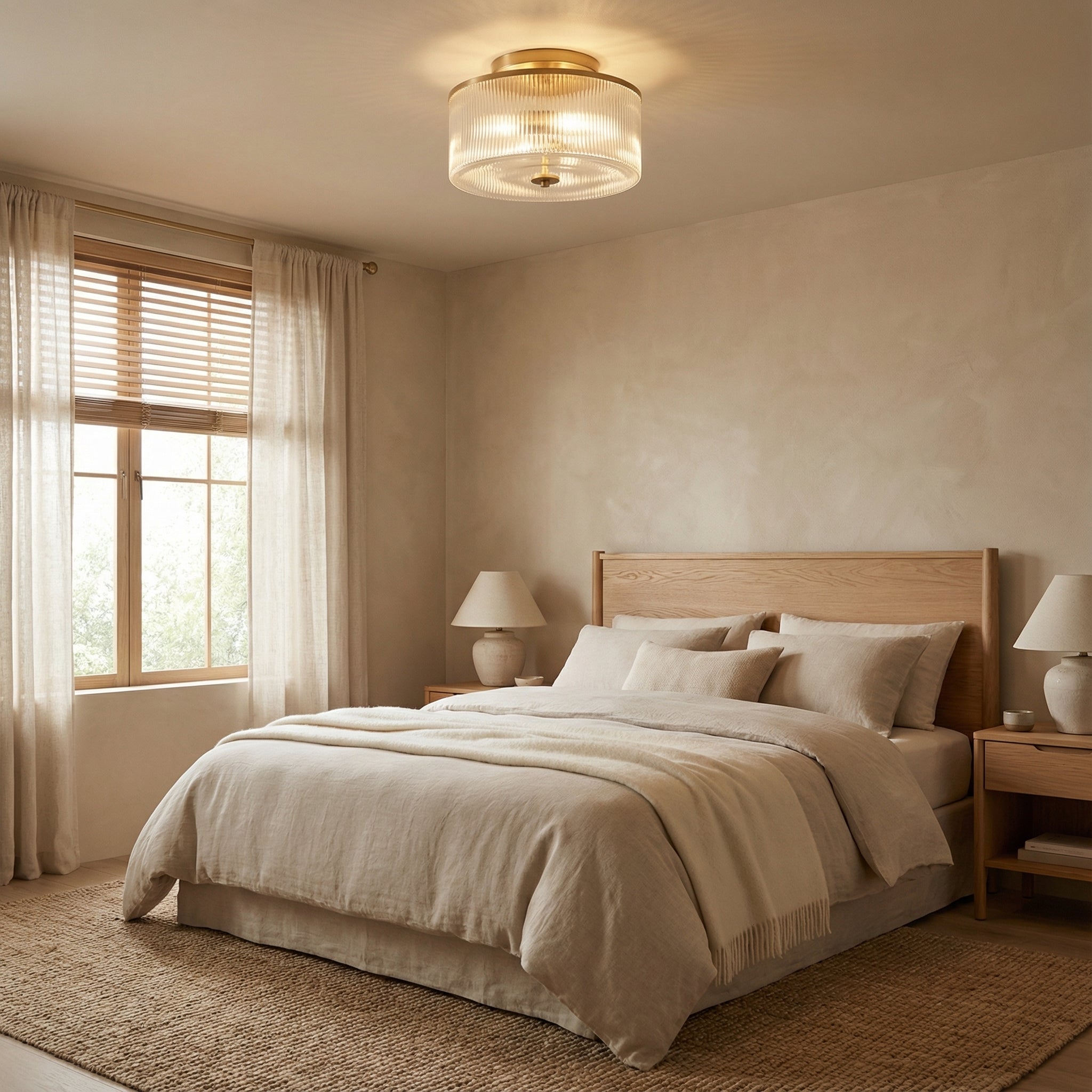 Lorienneva – Lampada da soffitto in vetro a righe rustica