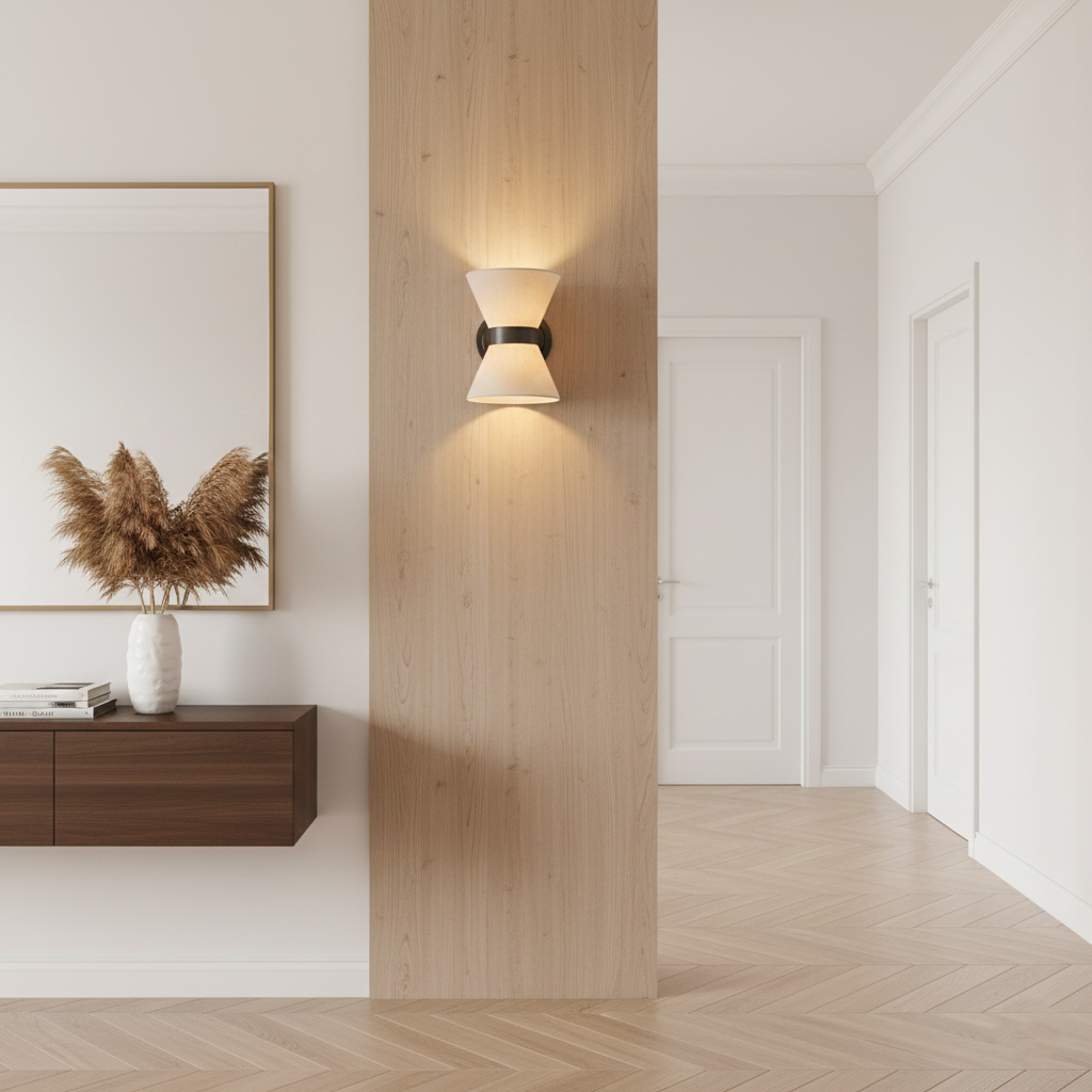 Fontara – Lámpara de pared de seda Wabi Sabi