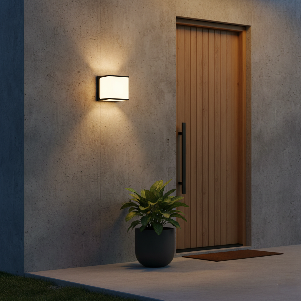 Aerion - Modern Minimalist Rectangular Acrylic Sensor Solar IP65 Waterproof Outdoor Wall Light