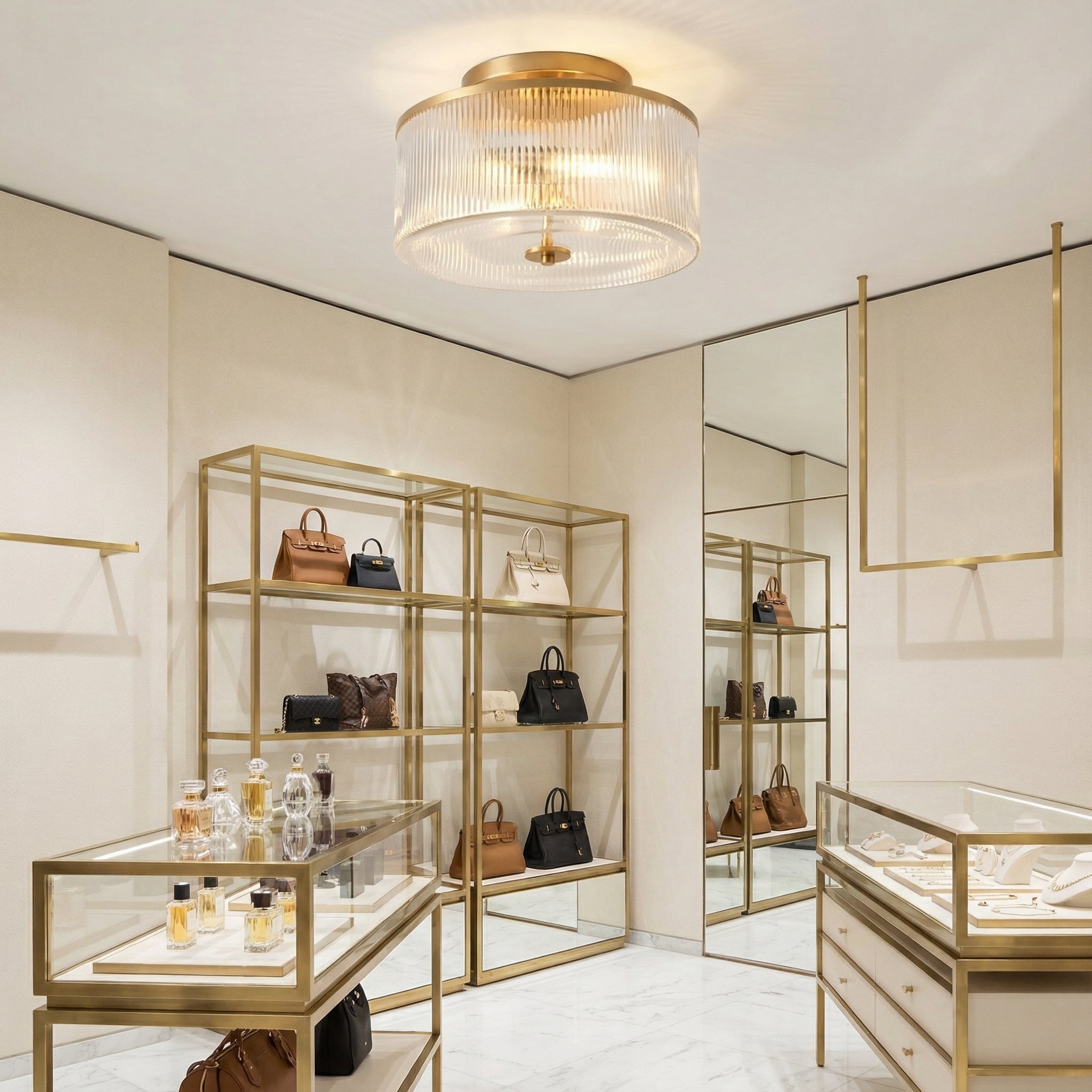 Lorienneva – Lampada da soffitto in vetro a righe rustica