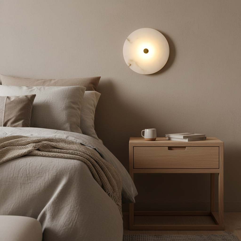Luxbara – Modern Luxury Round Marble Alabaster Wall Light