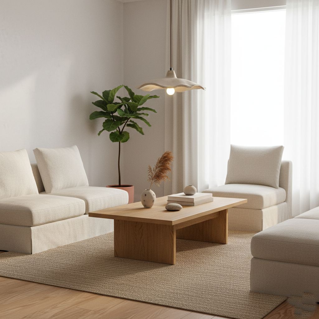 Bravari - Suspension en ciment en forme de fleur nordique Wabi-Sabi