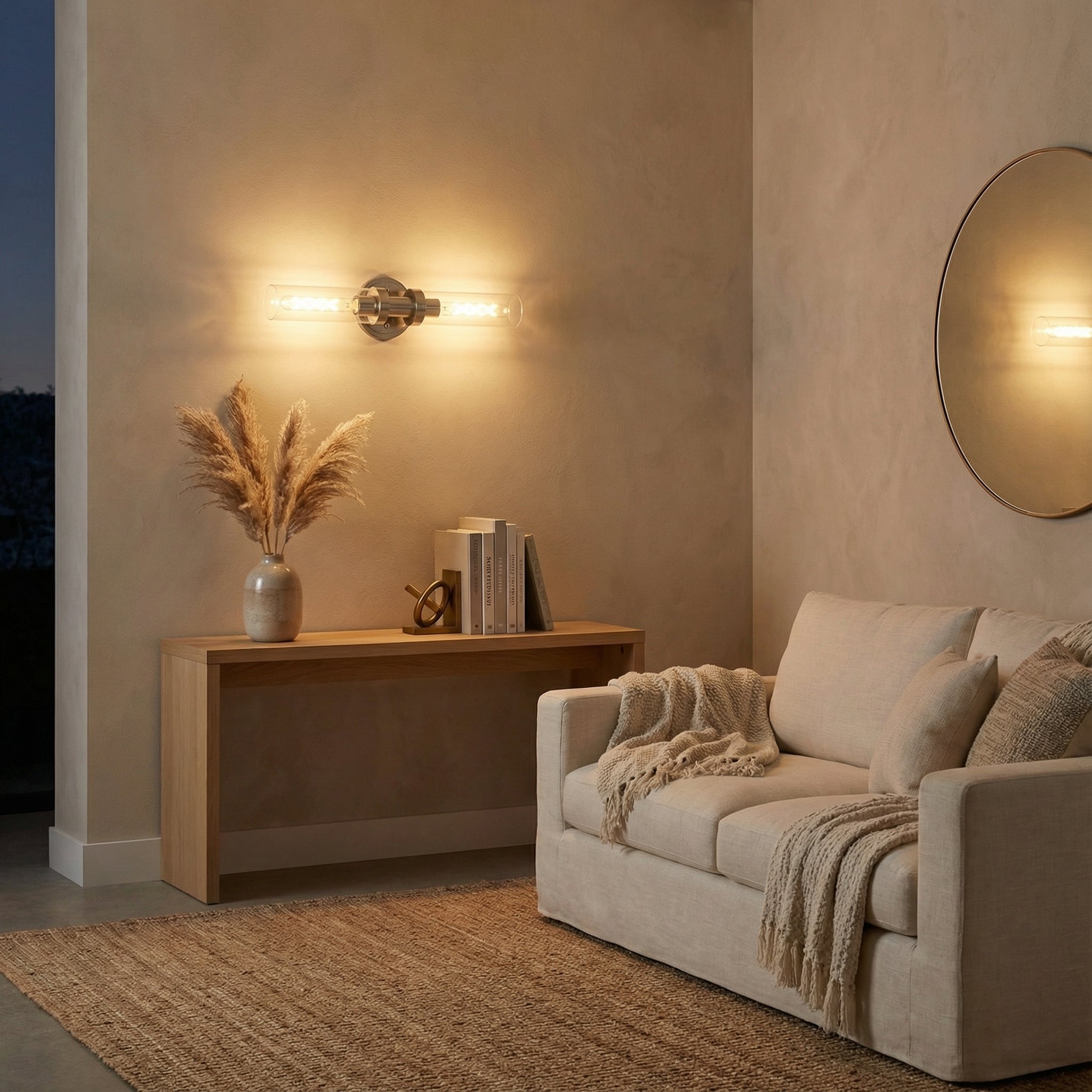 Averelle – Lampada da parete moderna a doppio tubo in vetro