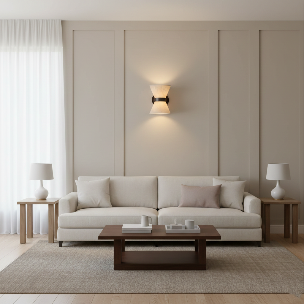 Fontara – Lámpara de pared de seda Wabi Sabi