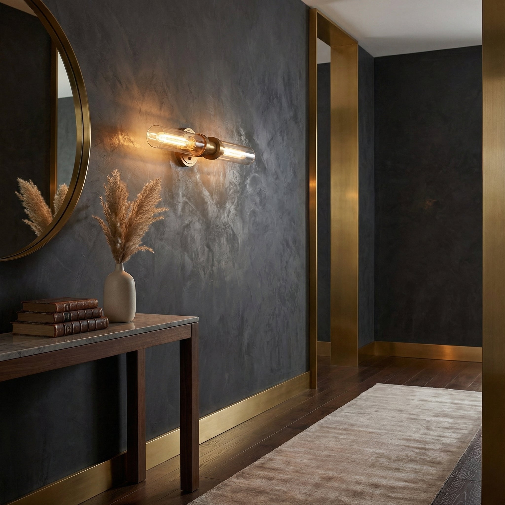 Averelle – Lampada da parete moderna a doppio tubo in vetro