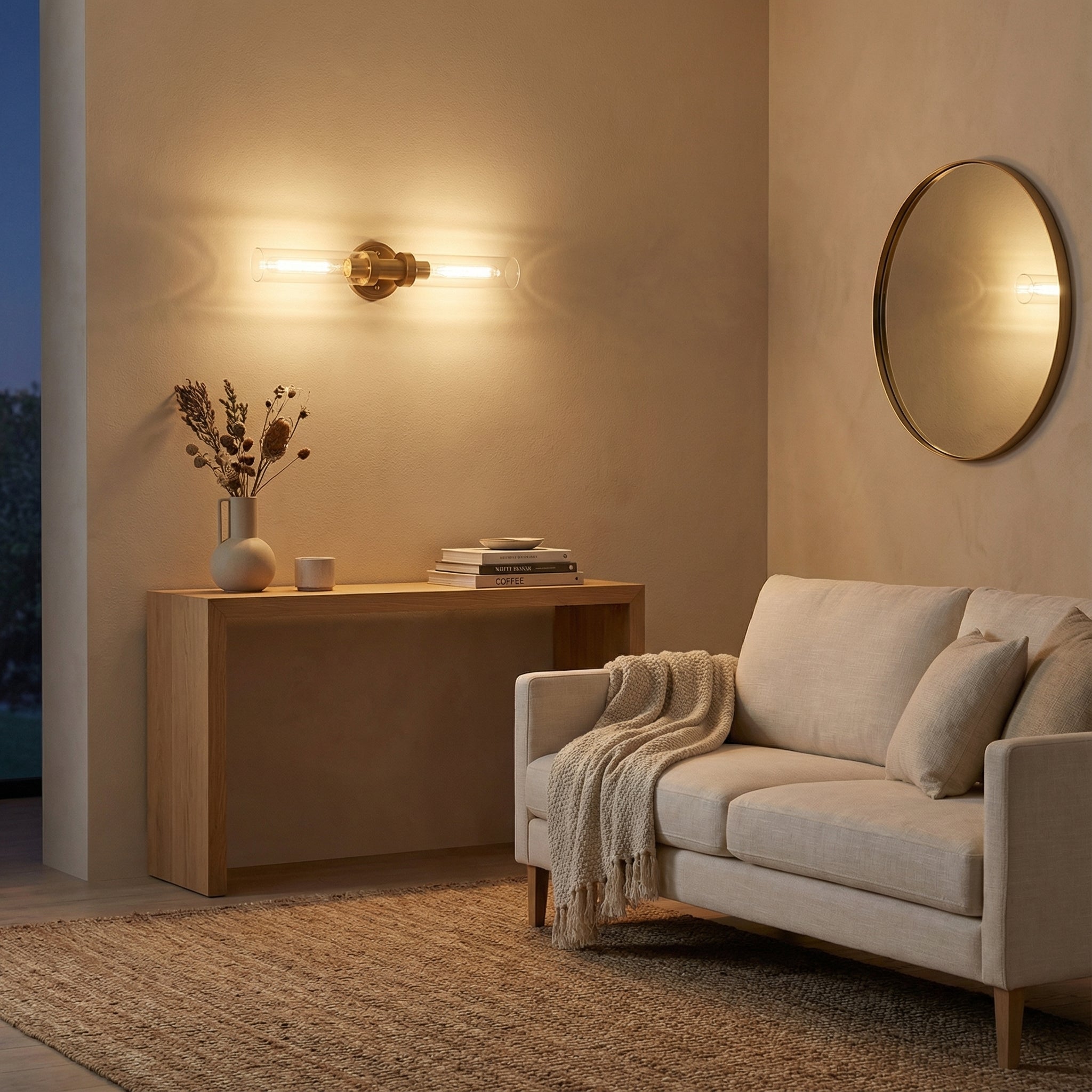 Averelle – Lampada da parete moderna a doppio tubo in vetro