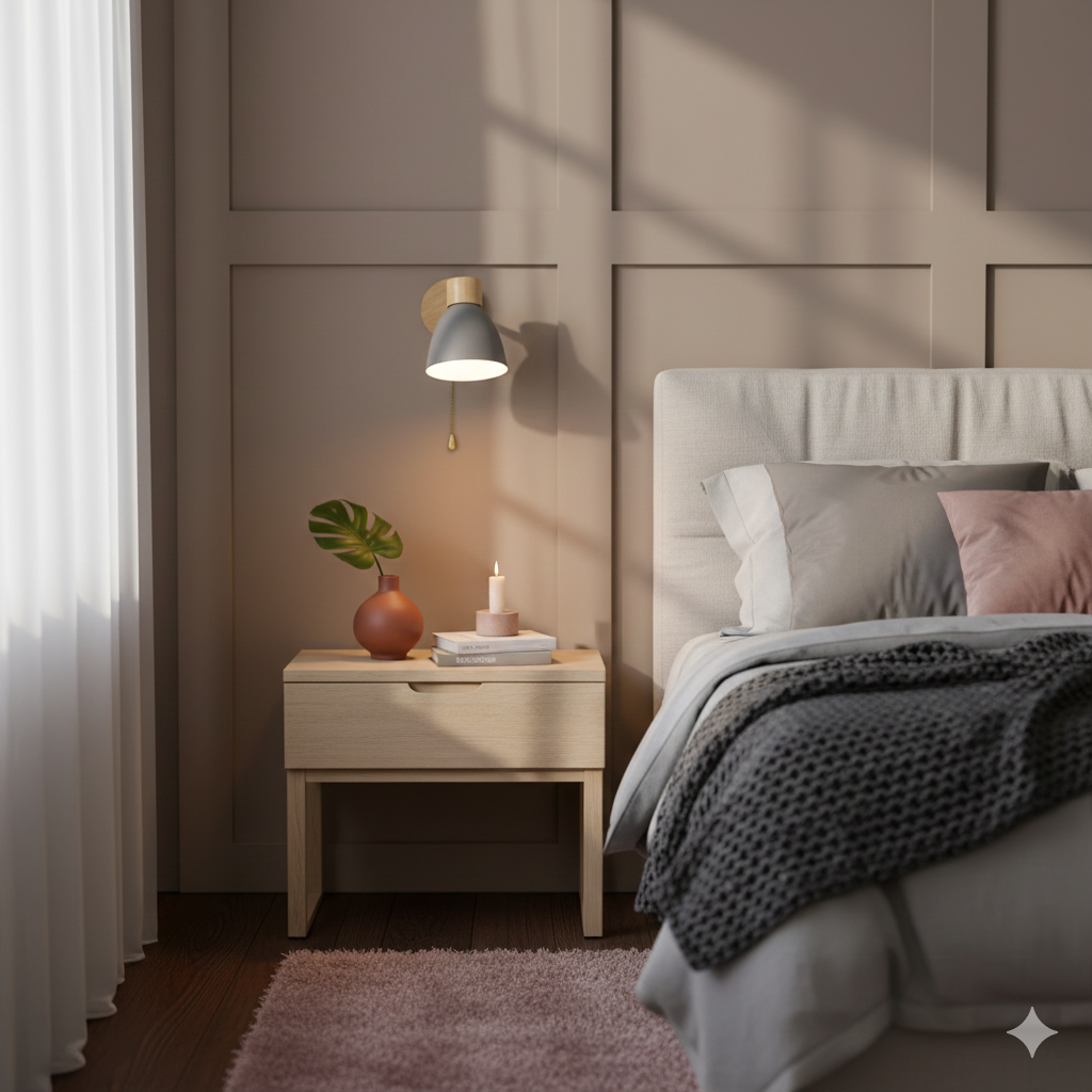 Nelvira – Minimalist Wooden Cone LED Wall Light