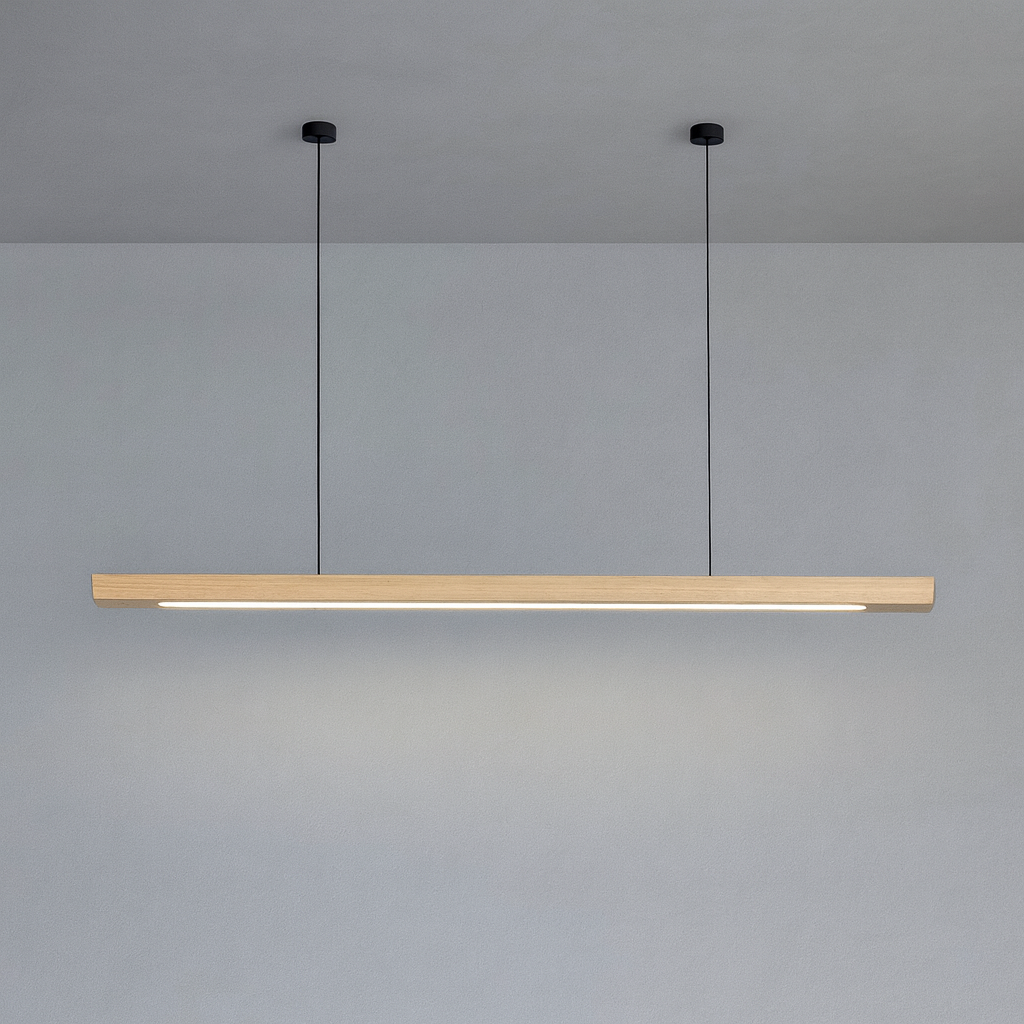 Gindo - lineární dřevěné LED závěsné svítidlo