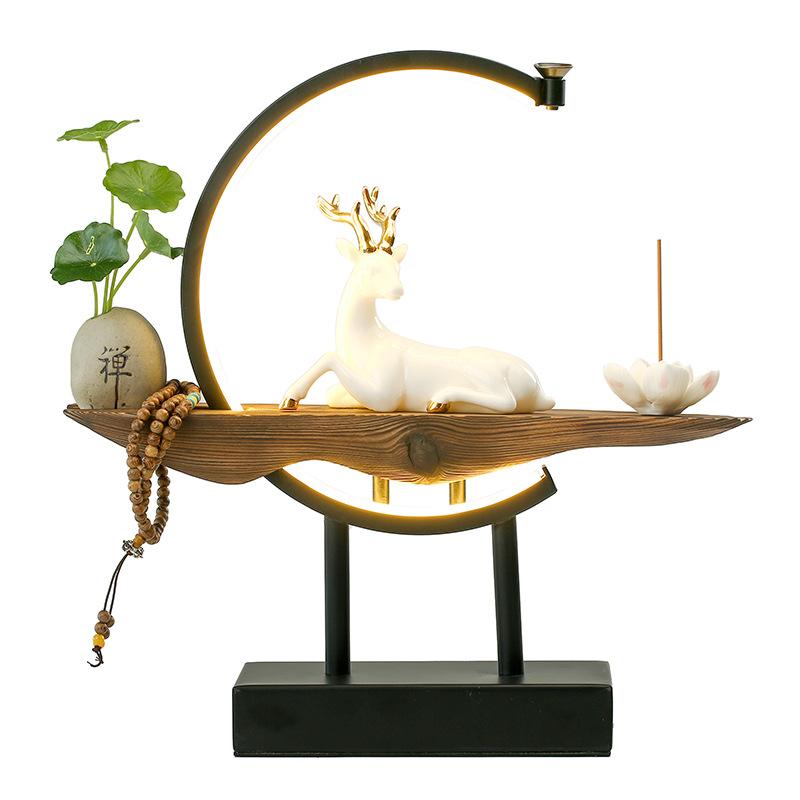 Aurelodin – White Deer Incense Burner Lamp