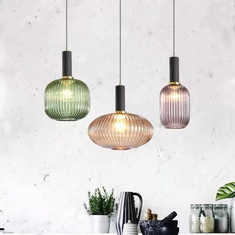 Ezryn - Nordic Colorful Glass Retro Pendant Light