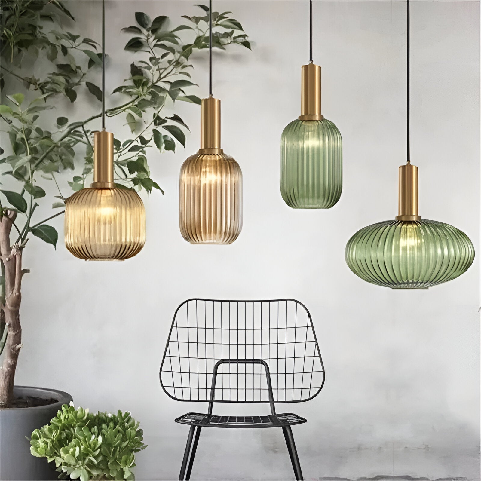 Ezryn - Nordic Colorful Glass Retro Pendant Light
