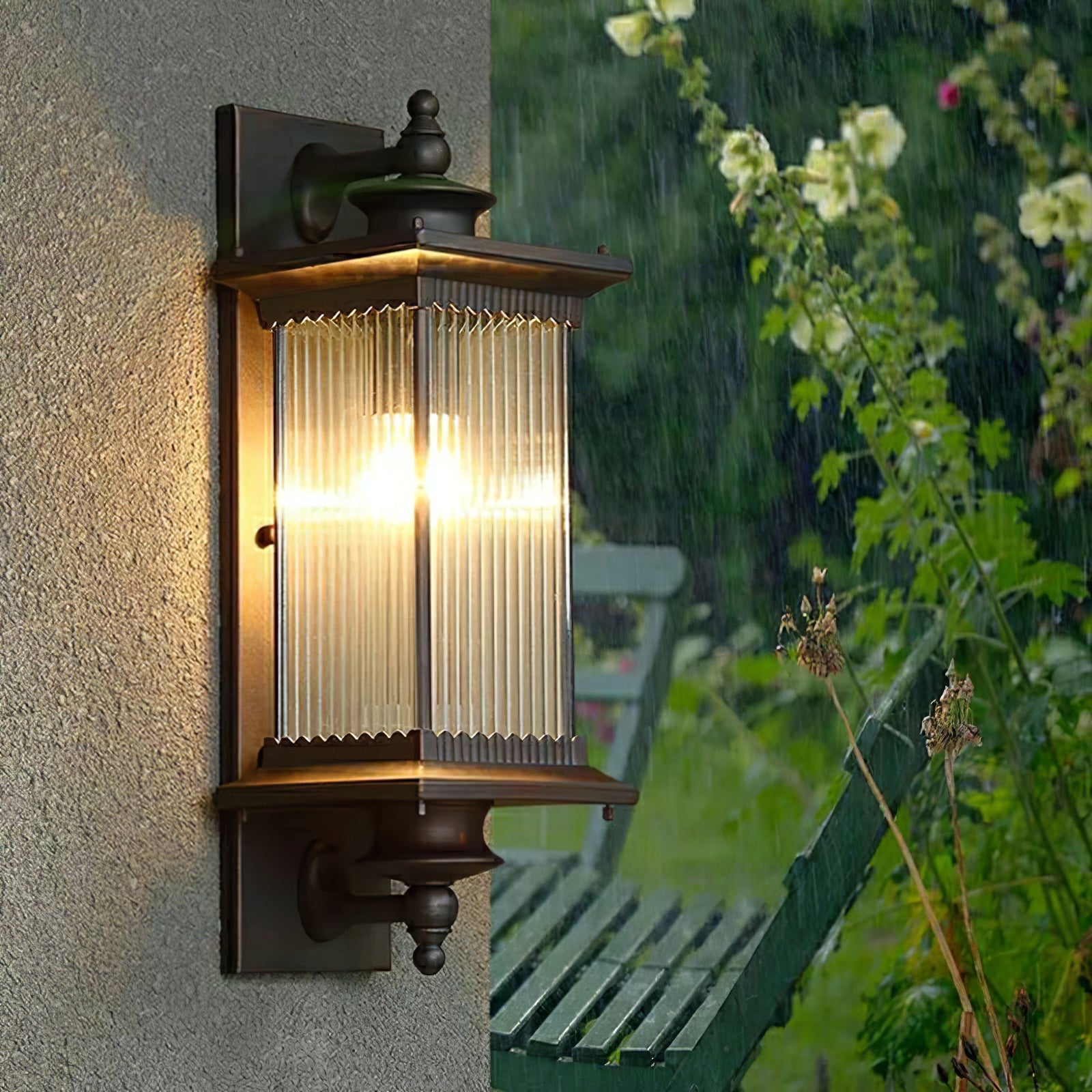 Timvara - La lanterne du temps Lampe murale rétro étanche pour extérieur