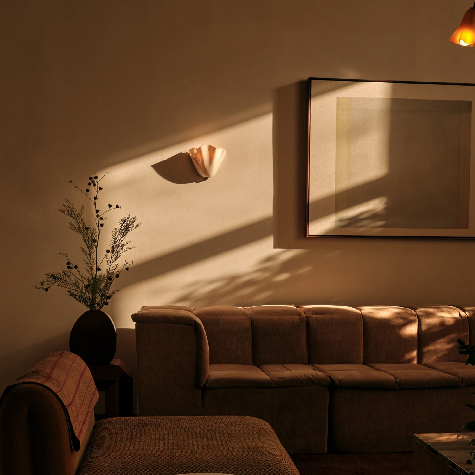 Virelli - Régi színes üveg szoknyás kagyló falilámpa