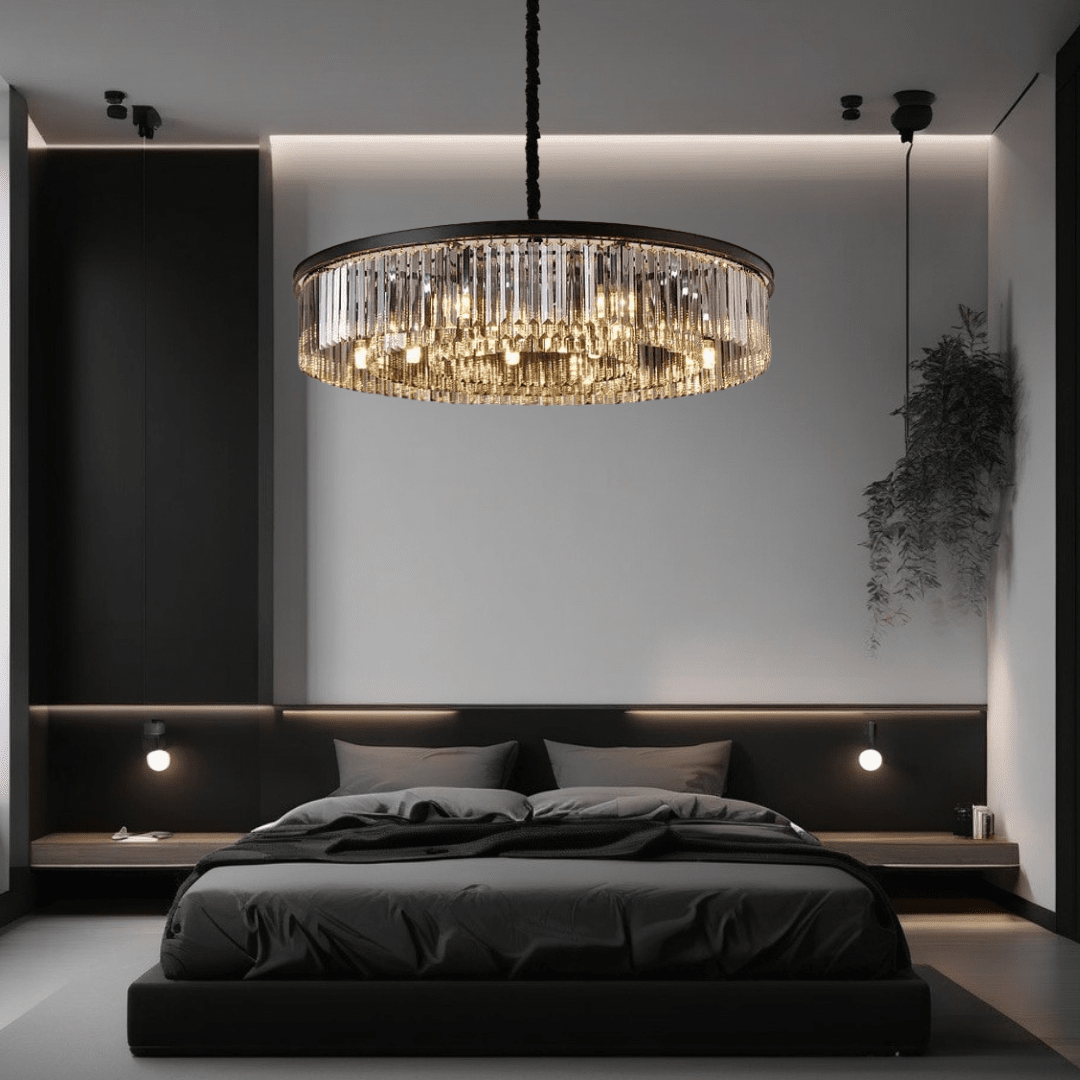 Tavorell – Skulpturel Glasglobelysekrone