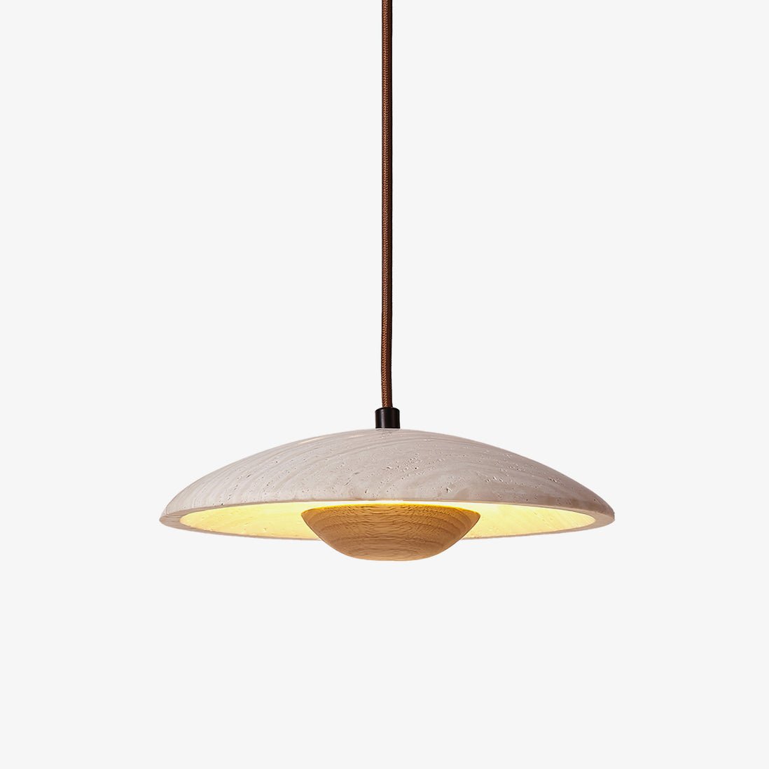 Rabien - Adjustable Travertine Woven Wood Pendant Light
