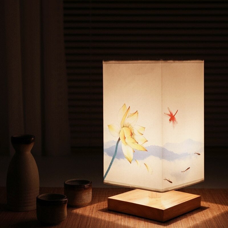 Brayzen - Lampada da tavolo minimalista in legno di bambù