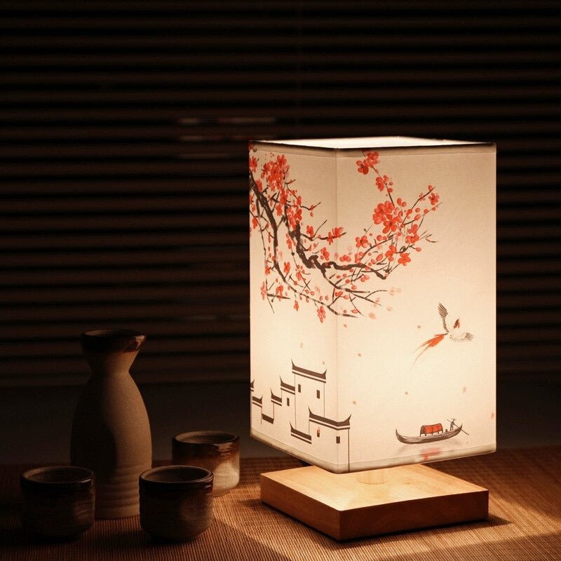 Brayzen - Lampada da tavolo minimalista in legno di bambù