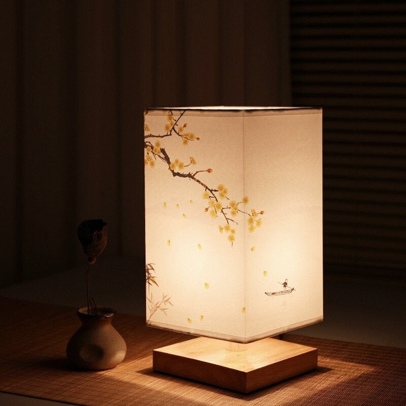 Brayzen - Lampada da tavolo minimalista in legno di bambù