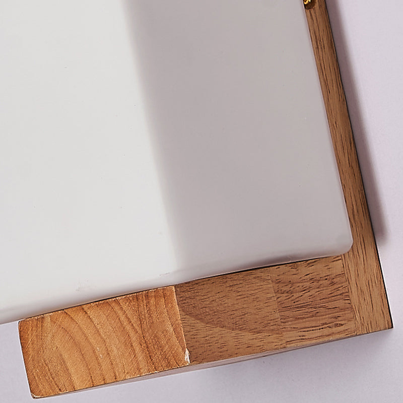 Hikari – Applique murale LED en verre et bois japonais rectangulaire