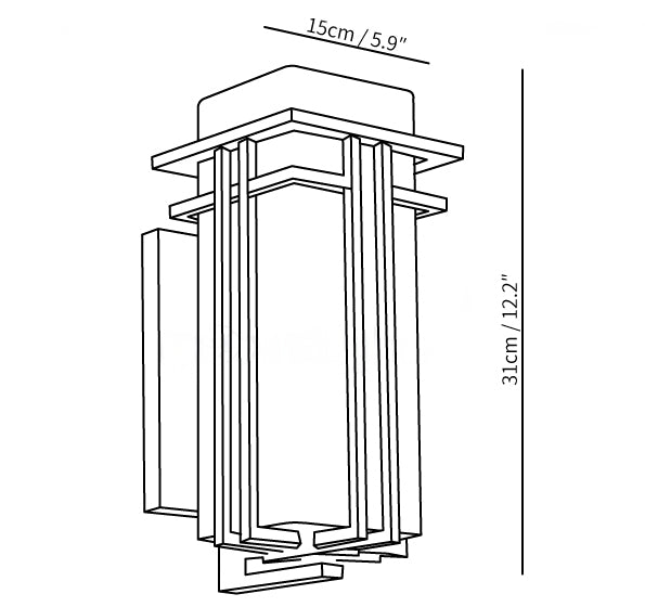 Emvarn - Krajewski Gammeldags Industrielt Glas Udendørs Væglampe