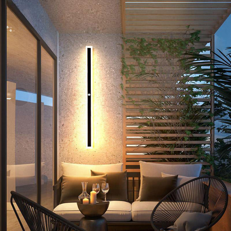 Ameran – Lampada da parete esterna moderna a LED in metallo nero per giardino e balcone