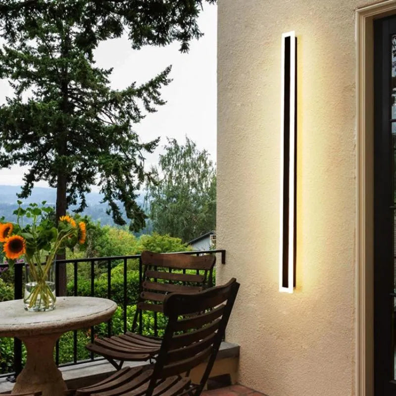 Ameran – Lampada da parete esterna moderna a LED in metallo nero per giardino e balcone
