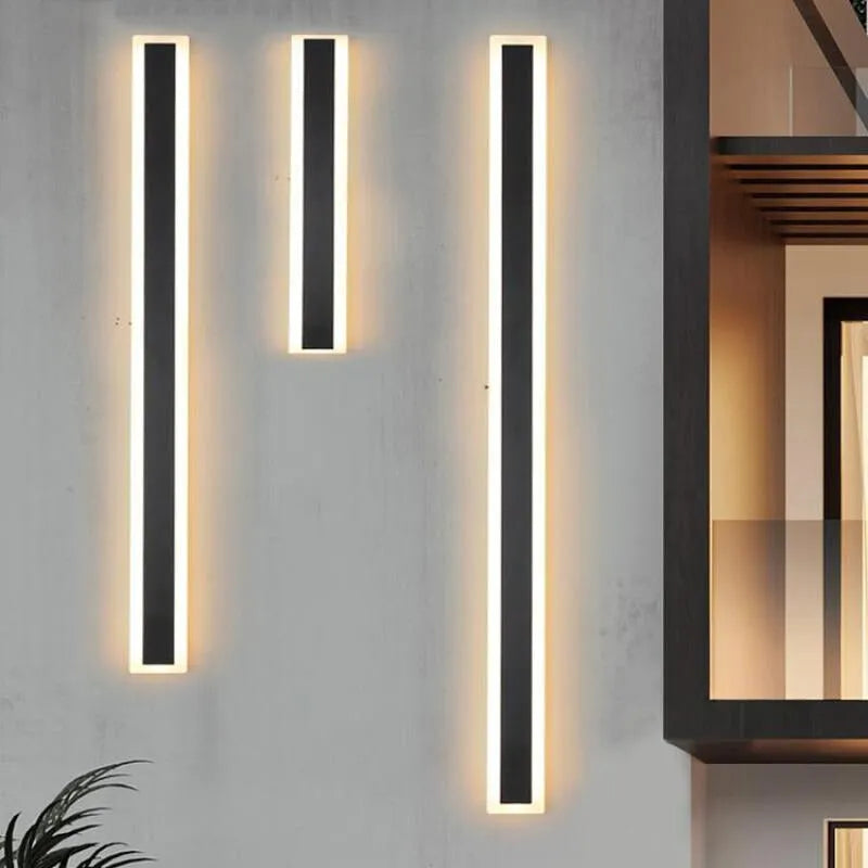 Ameran – Lampada da parete esterna moderna a LED in metallo nero per giardino e balcone