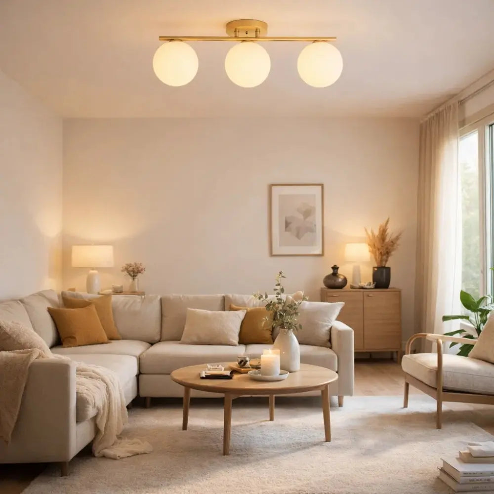 Dorvion – Lampada da soffitto LED Ottone opalino Duo