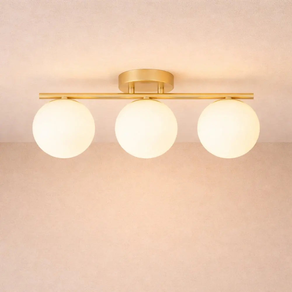 Dorvion – Lampada da soffitto LED Ottone opalino Duo