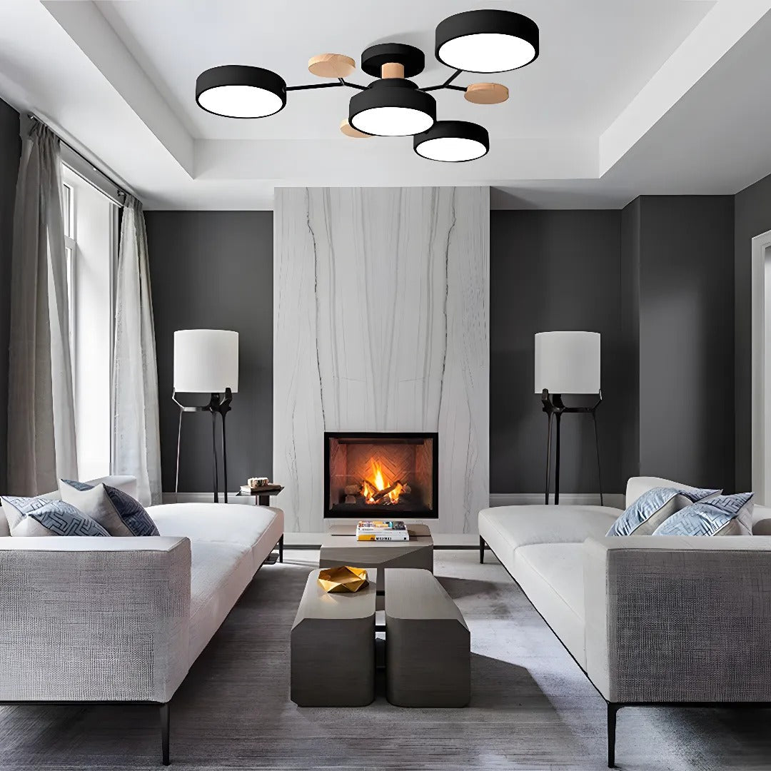 Rovan – Lampada da Soffitto LED Rotonda in Ferro Contemporanea