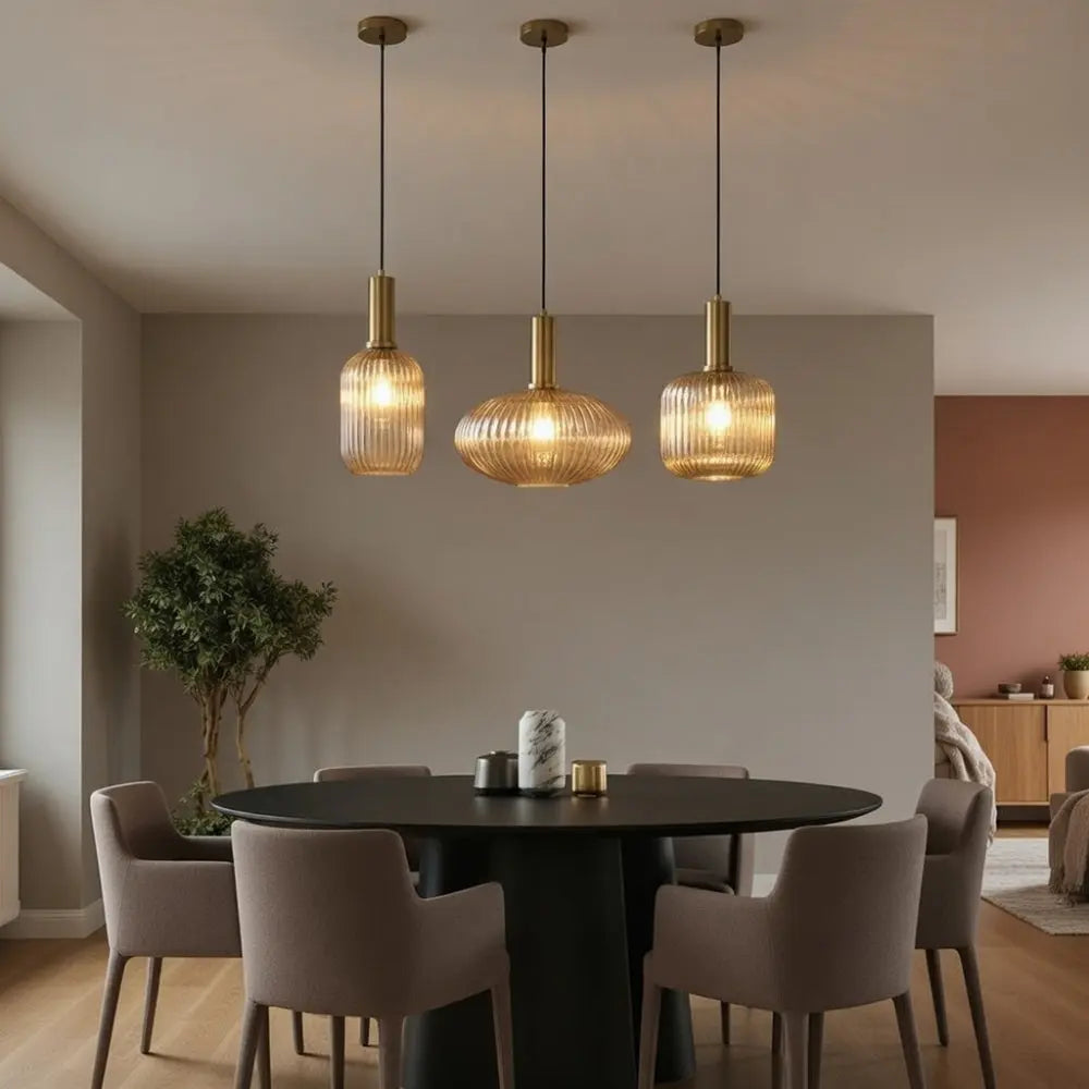 Chromeaura – Suspension en verre rétro en forme de vague
