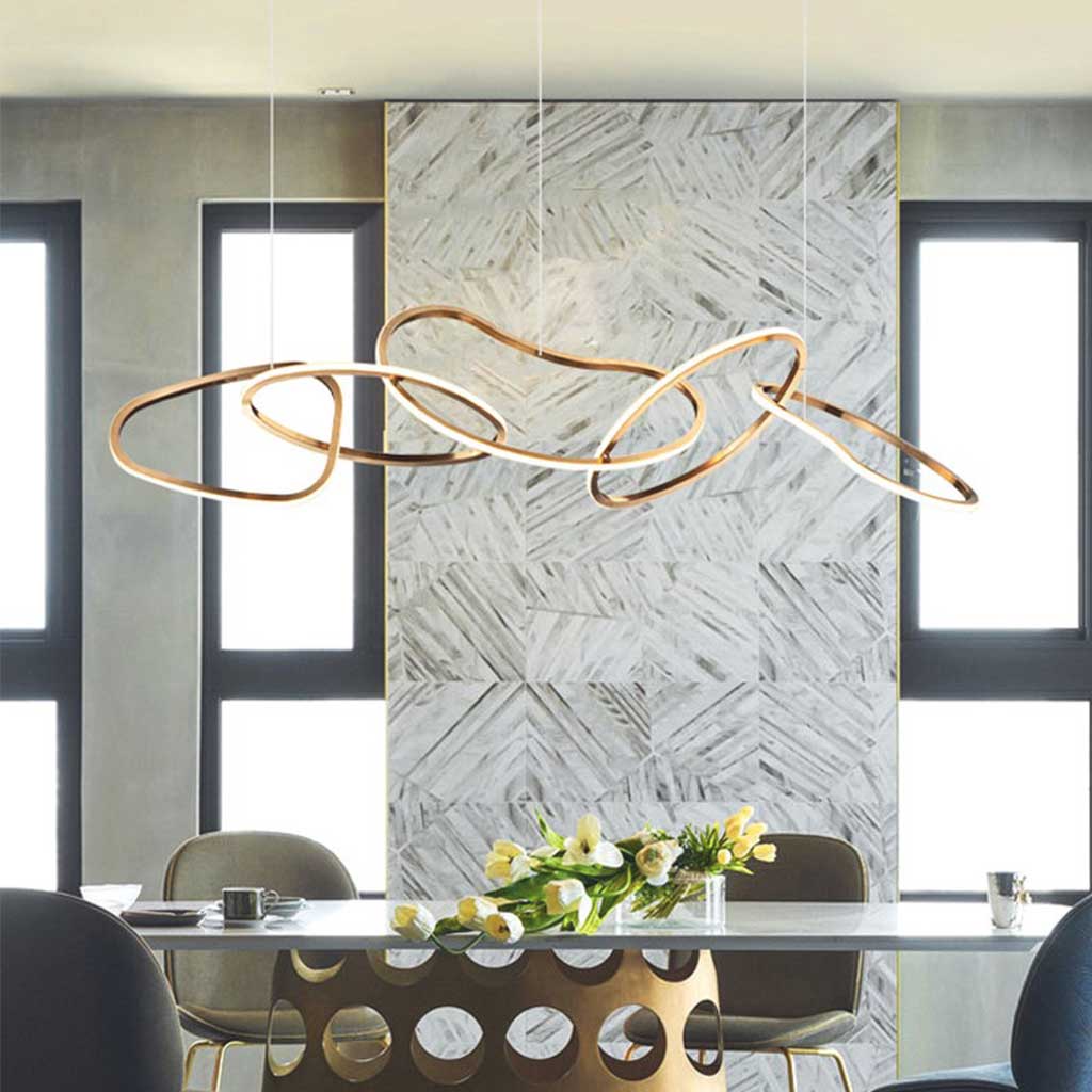 Torayne – Lampadario rotondo in acciaio inox con LED