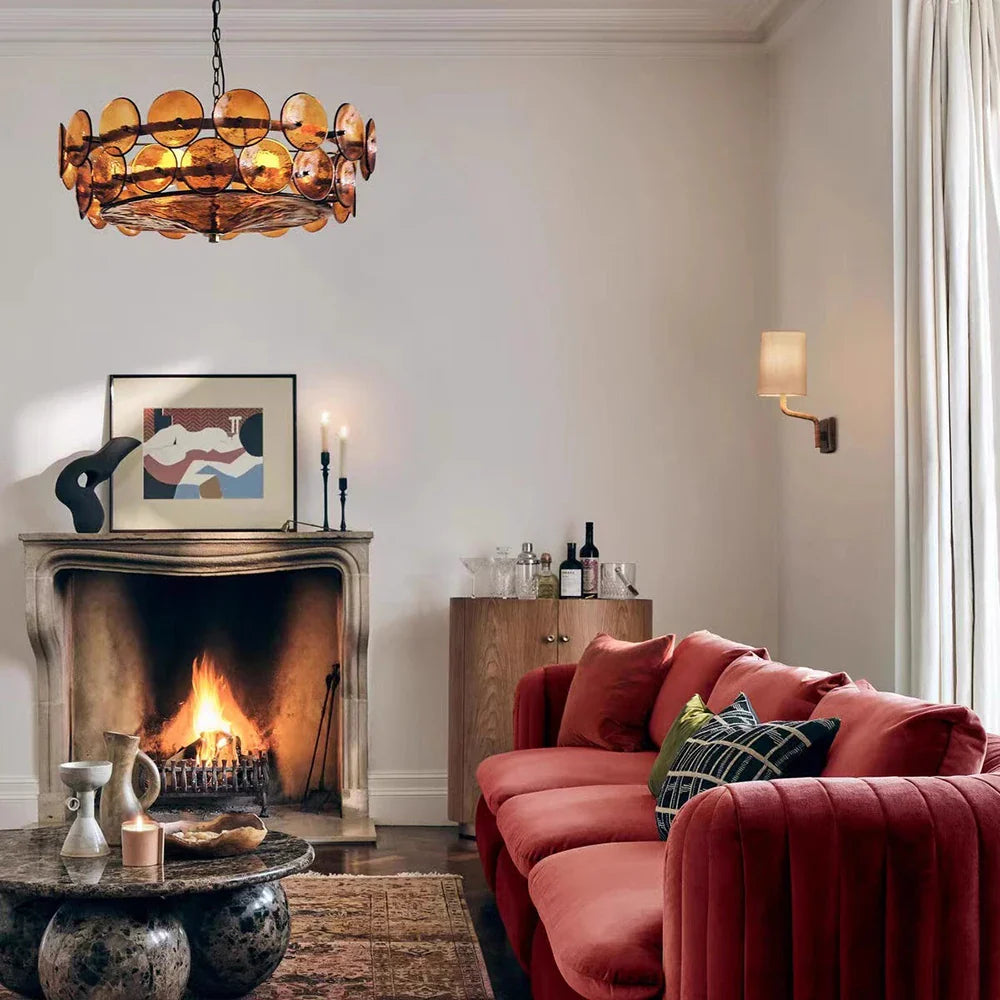 Evora - Lustre en verre de style milieu du siècle