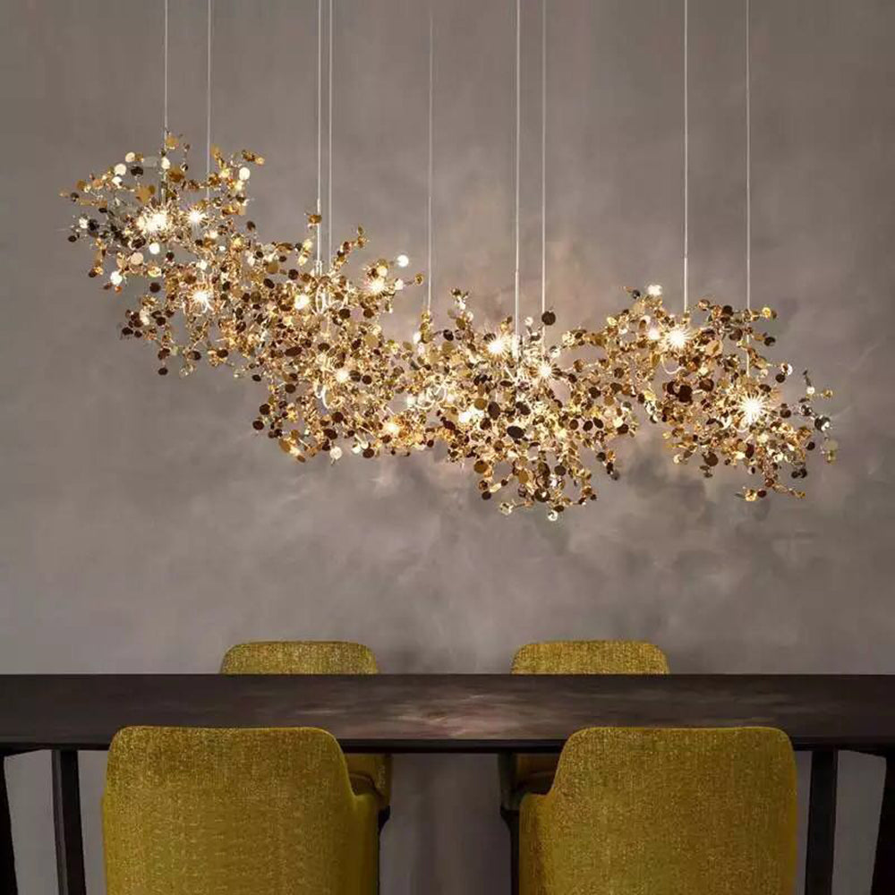Durelia – Lustre LED moderne avec accents dorés et argentés