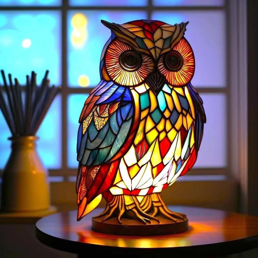 Faelyra – Crystal Owl Vintage Animal LED Lamp