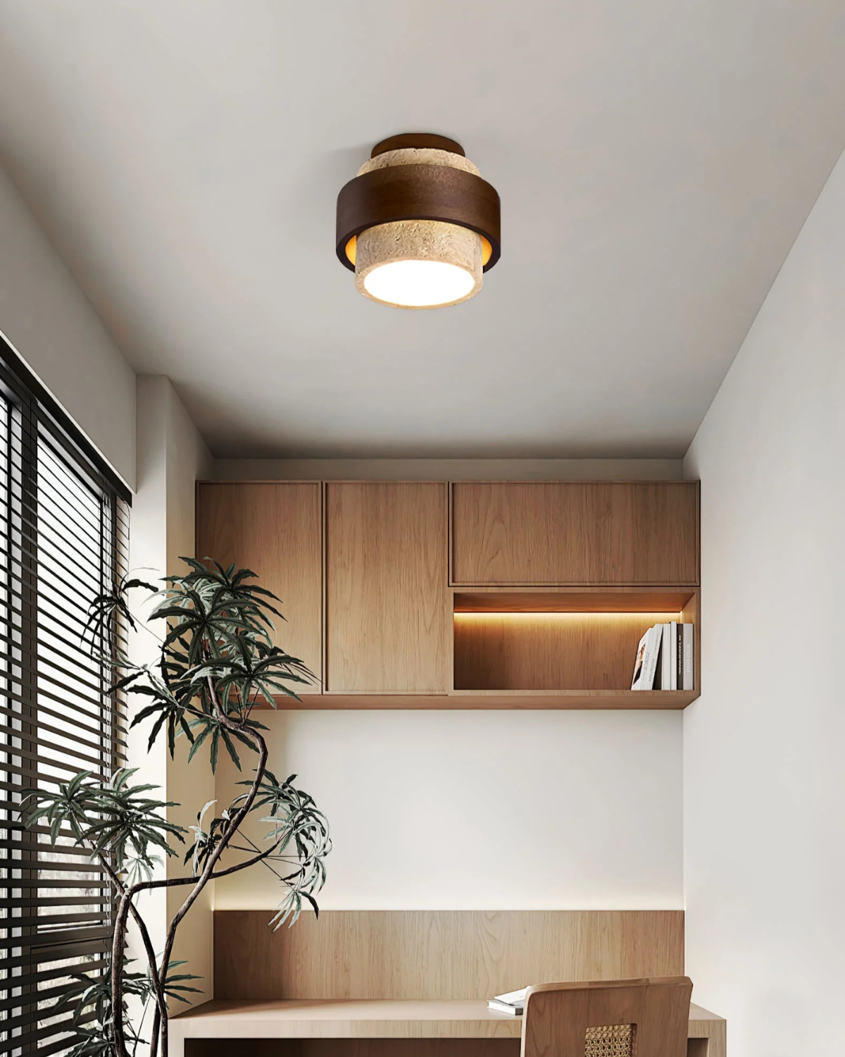 Sylvéra – Minimalist Woodland-Inspired Round Ceiling Light