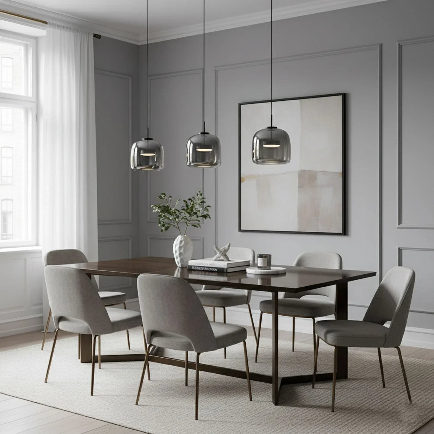 Ceyra – LED závěsné svítidlo do jídelny vintage sklo