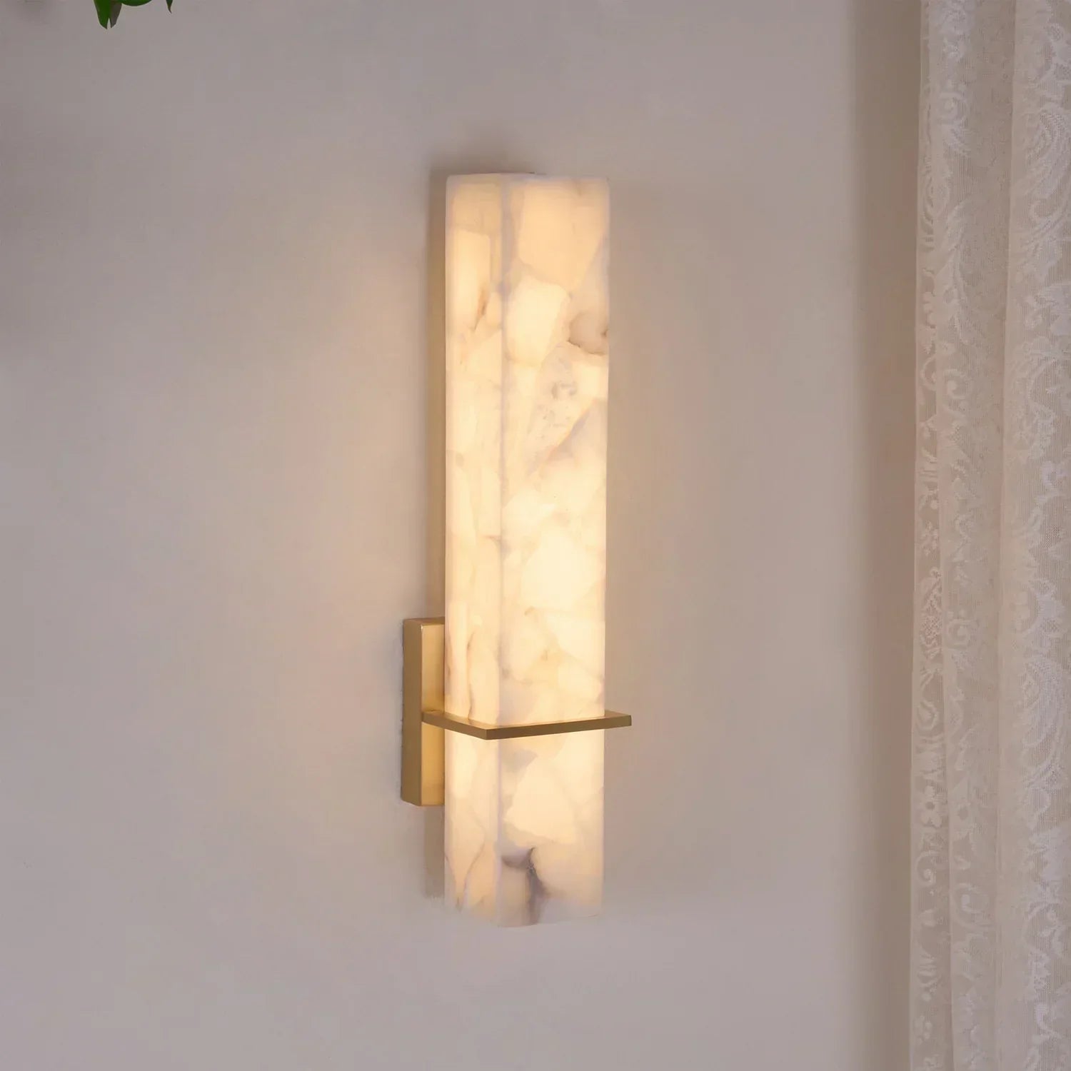 Almoran - Lampă de perete LED din alamă alabastru