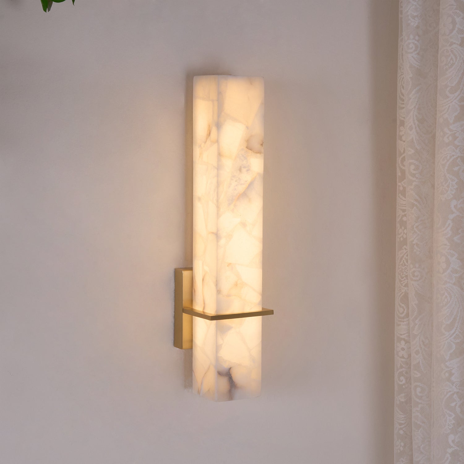 Almoran - Lampă de perete LED din alamă alabastru