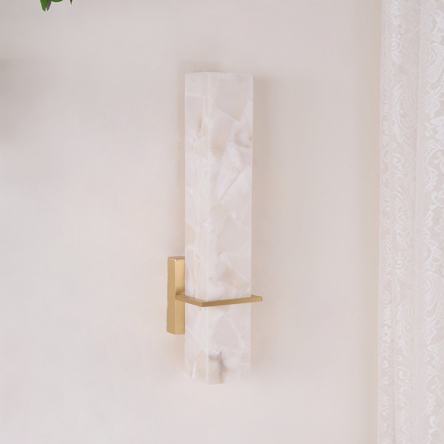 Almoran - Lampă de perete LED din alamă alabastru