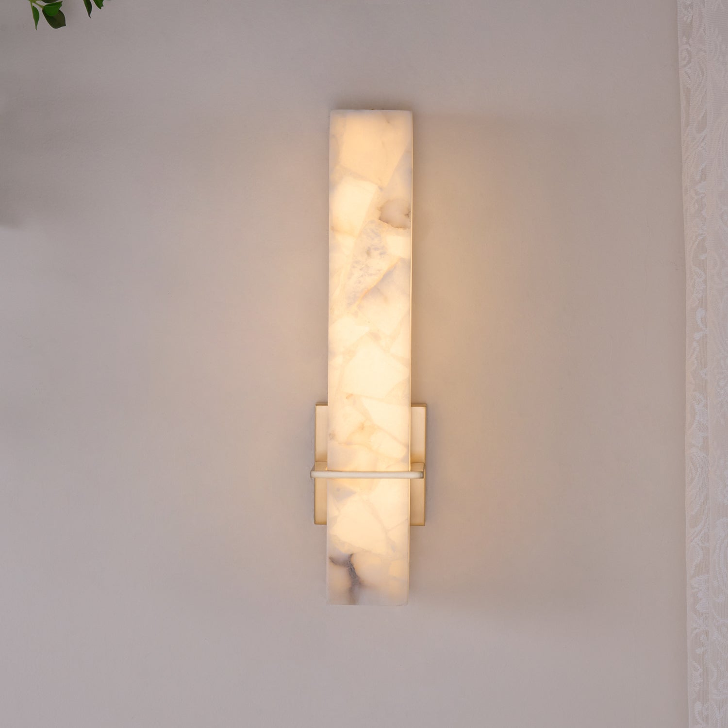 Almoran - Lampă de perete LED din alamă alabastru